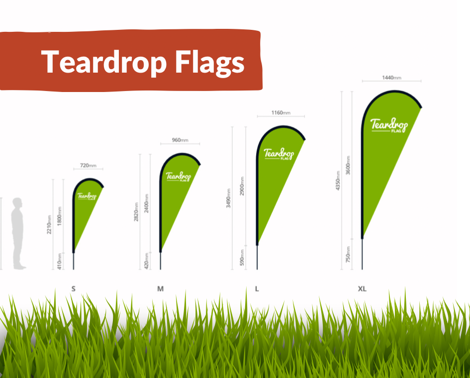 Teardrop flags printing