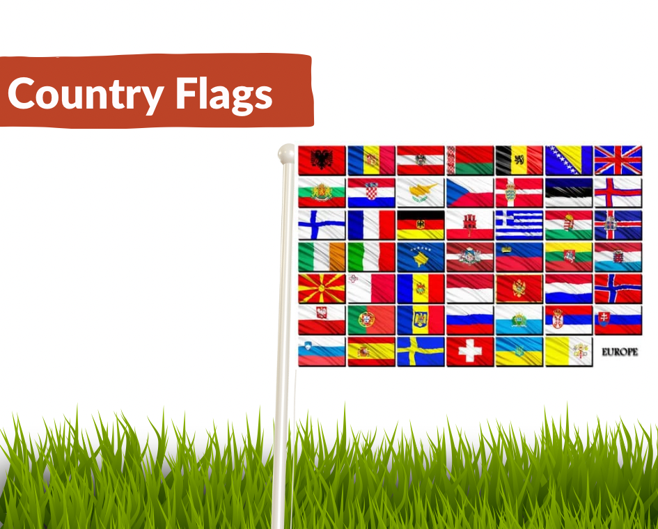 Printed custom country flags